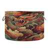 Canvas Storage Organizer Bin, Cute Chinese Dragon (1) Storage Basket Laundry Hamper with Handle for Clothes Playroom Decor, Larg