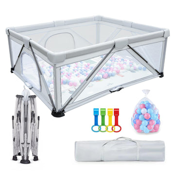 Baby Playpen Foldable 59X71 inch, Large Play Yard,Playpen for Babies and Toddlers, Play Pens for Babies and Toddlers with Gate, 