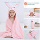 Michley Cartoon Hooded Baby Towel Unisex, Premium Soft Swimming Bathrobe Large Washcloths 27.5' X 47' For 0-7T (Rabbit)