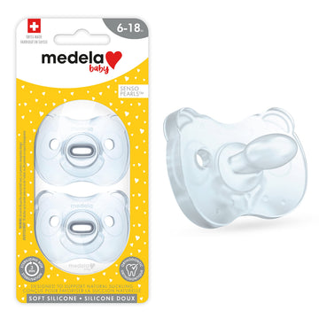 Medela Baby Pacifier | 6-18 Months | Includes Sterilizing Case | 2-Pack | Soft Silicone | BPA-Free | Supports Natural Suckling |