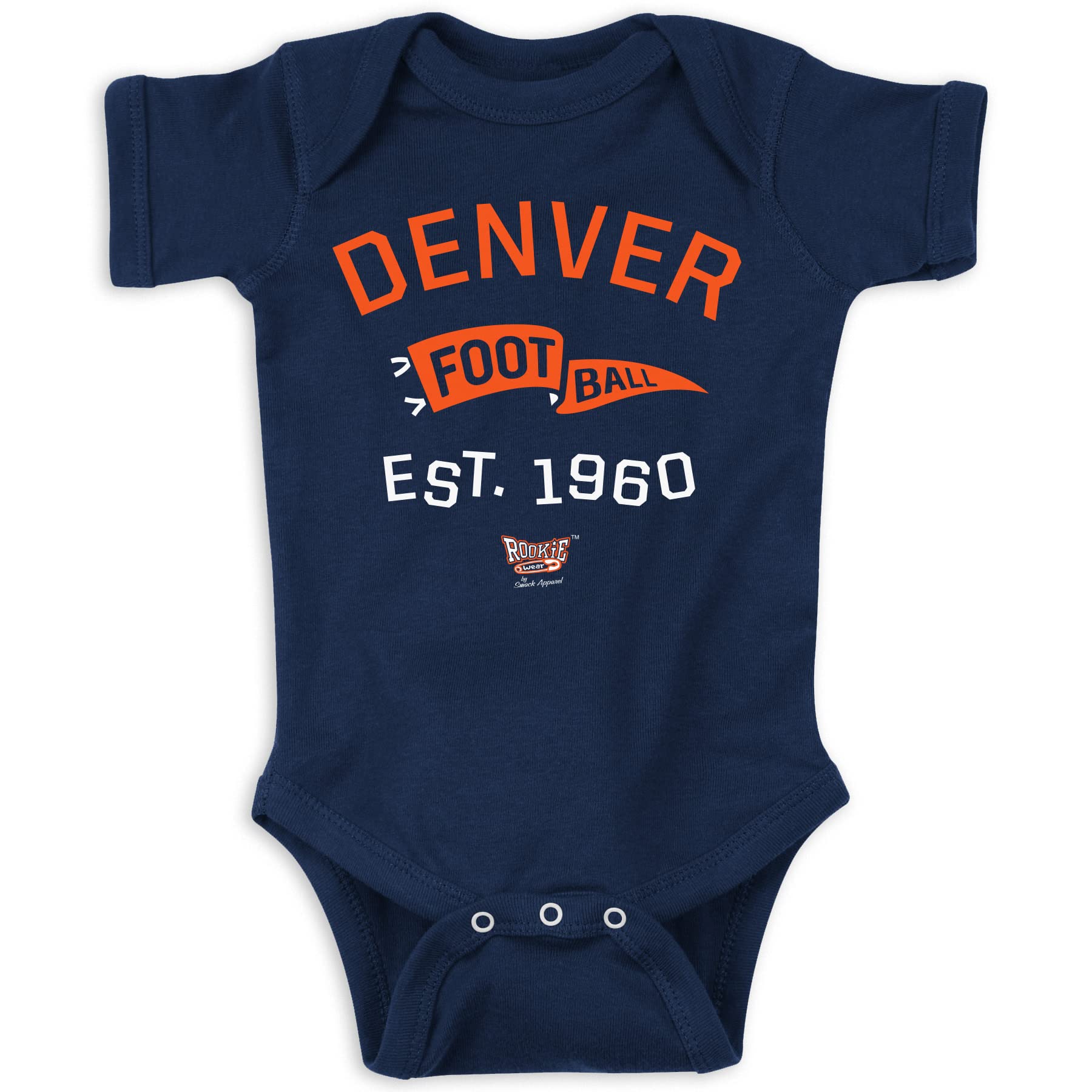 Retro Pennant Baby Apparel For Denver Football Fans (Nb-7T) (Navy Onesie, 18 Mon