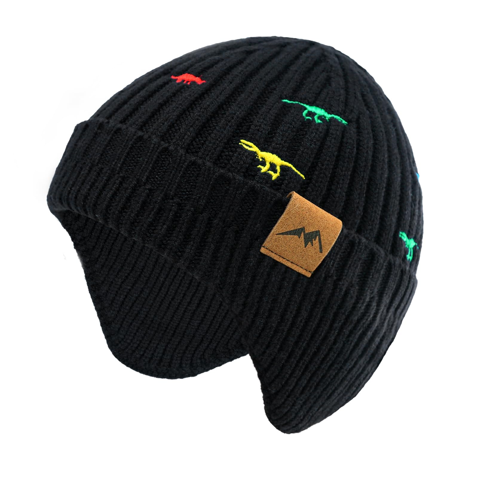 Poximi Baby Boy Winter Hat Toddler Warm Beanie Girl Knit Hats With Earflap Kid Cute Earmuffs (D-Black, 0-6Months)
