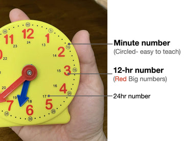 CM Wealth Learning Clock for Kids, Student Learning Clocks Teaching Time 12/24 Hours Geared Clock 4+Years Seller