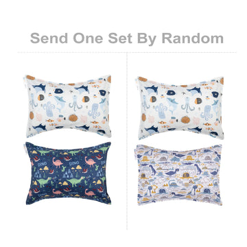 Alvababy Toddler Pillowcases, Fits 14X20 In Kids Pillow, 2 Pack Organic Cotton Baby Pillow Cover Envelope Kids Pillowcases For B