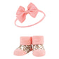 Hudson Baby Baby Girls' Headband And Socks Giftset, Blush Rose, One Size