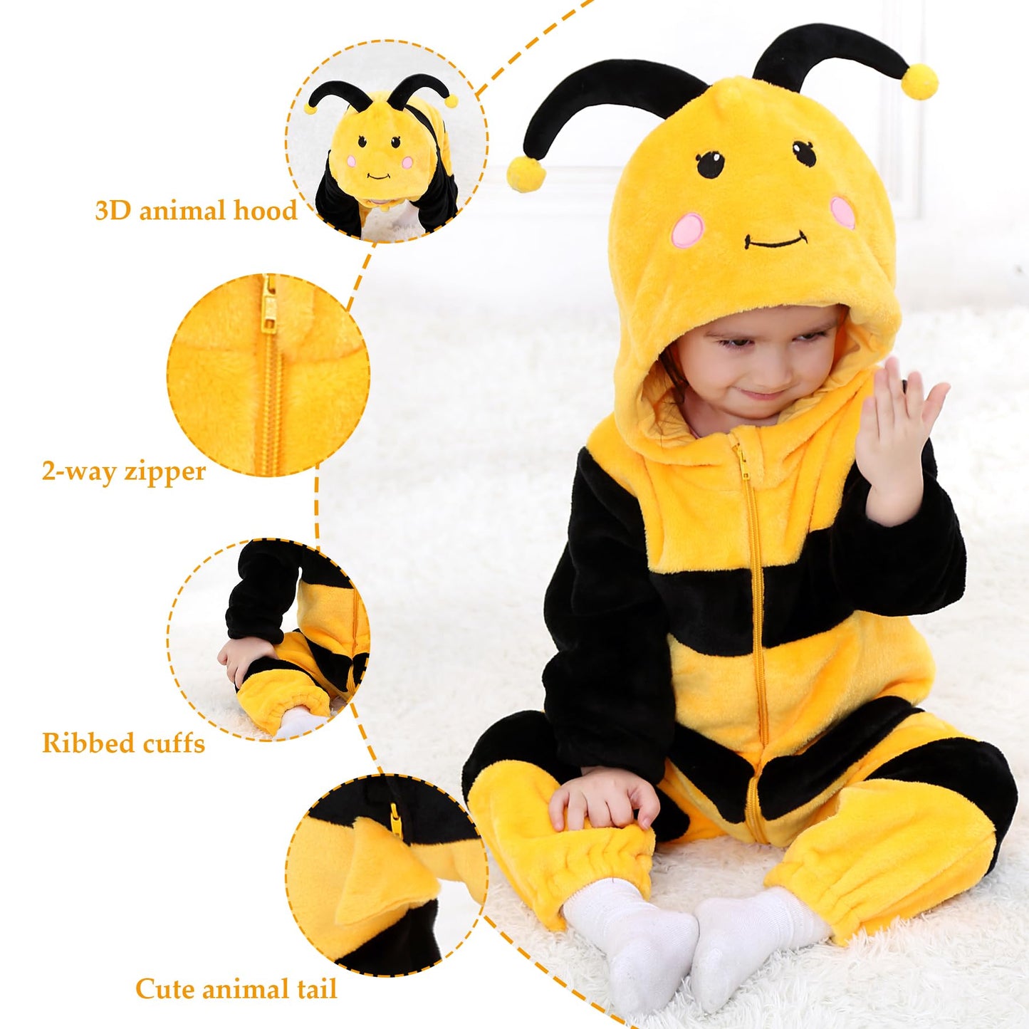 Tonwhar Baby Boy'S Girl'S Animal Bodysuit Infant And Toddler'S Romper Jumpsuit Halloween Costume Partywear(3-6 Months)