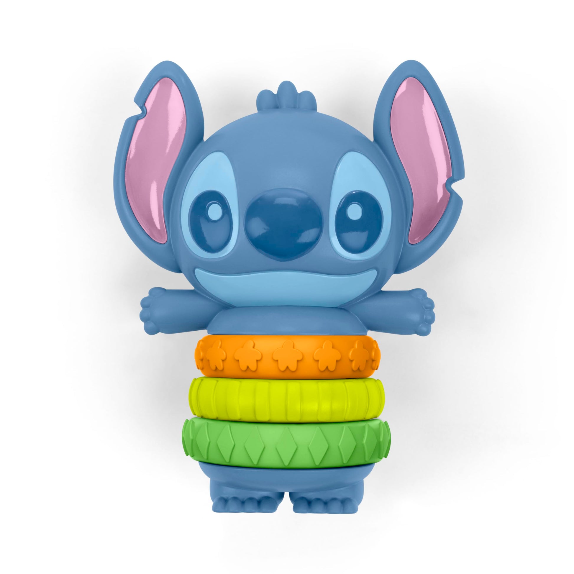 Disney Baby Stitch Twist-a-Stitch Fidget Toy by Bright Starts with Textured Rings and Rattle Beads, On The Go Toy for Newborns &