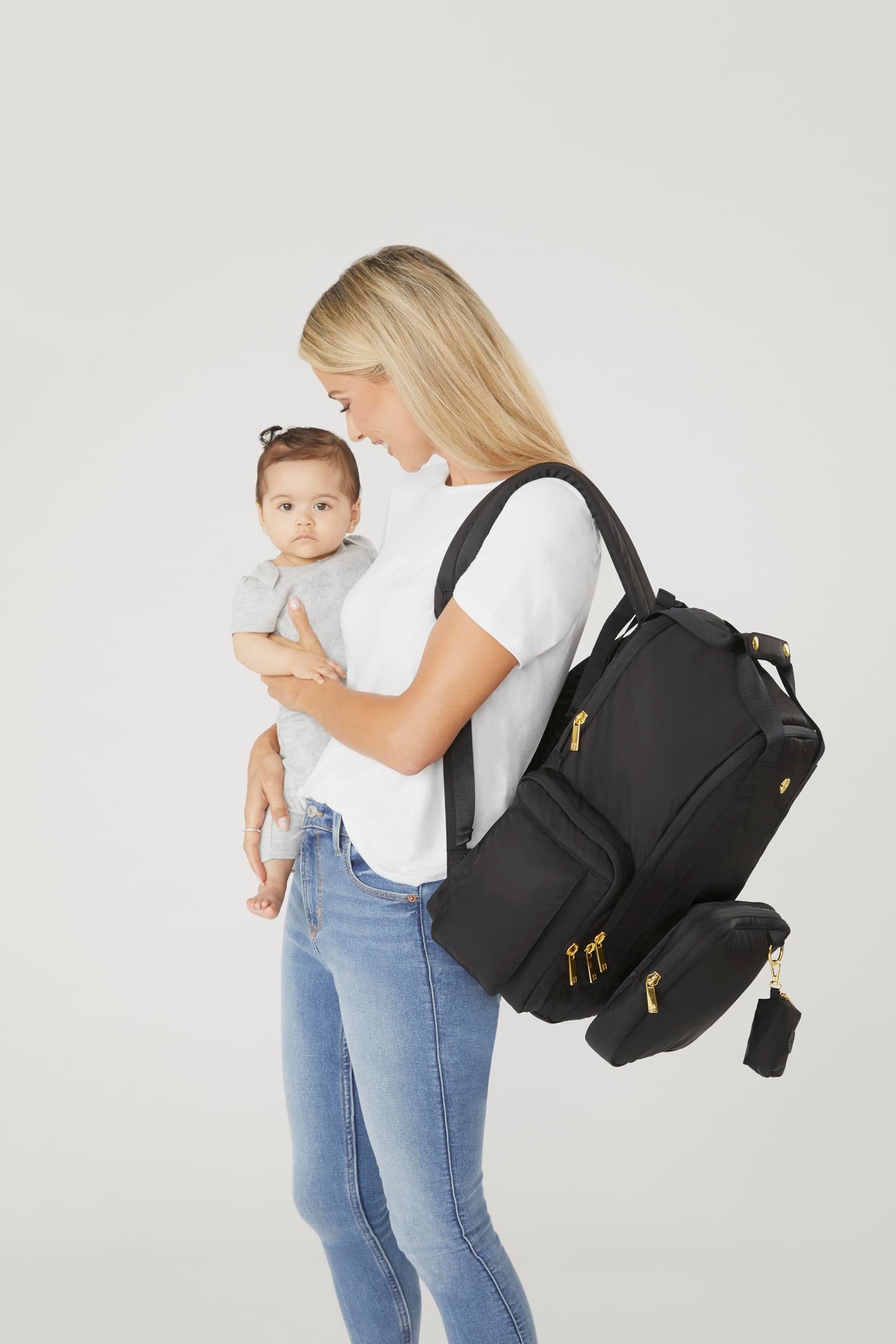 Huggies Sunshine Pack Diaper Backpack, Black Leather, One Size