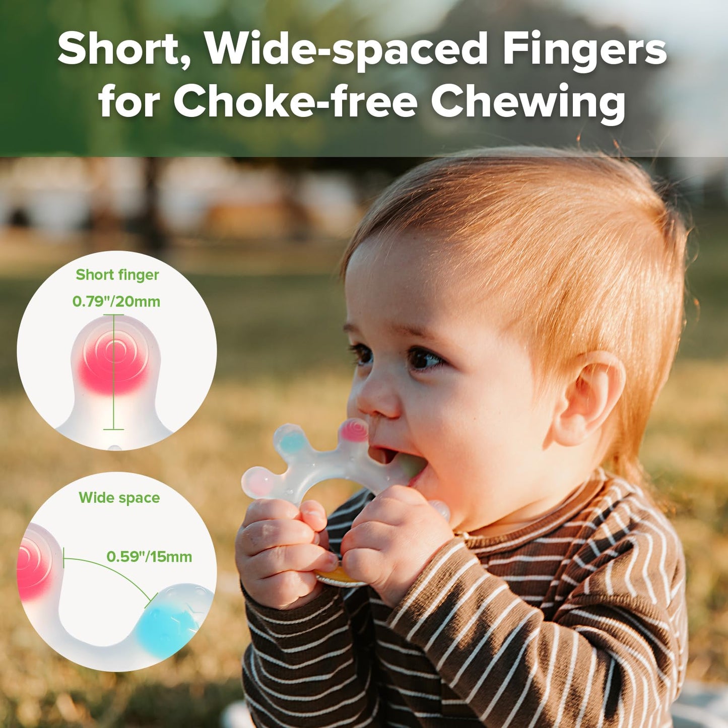 Haakaa Dinky Digits Palm Teether, Baby Teething Toys, Food Grade Silicone Teethers for Babies 0-6 Months/6-12 Months, BPA Free T