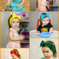 Babygiz Baby Girl Headbands-Infant,Toddler Cotton Handmade Hairbands With Bows Child Hair Accessories (Dark Gray)