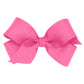 Wee Ones Girls' Classic Grosgrain Hair Bow With Plain Wrap Center On A Weestay Hair Clip, Handmade, Mini Sized Bow, Hot Pink