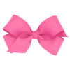 Wee Ones Girls' Classic Grosgrain Hair Bow With Plain Wrap Center On A Weestay Hair Clip, Handmade, Mini Sized Bow, Hot Pink