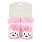 Stephan Baby Rattle Socks, Stripey Pink and White Bunnies, Fits 3-12 Months
