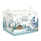 HUUMONSS Snowman Christmas Gift Basket Christmas Tree Shelf Toy Storage Box Collapsible Baby Nursery Hamper, Blue, 36L