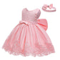 Lzh Baby Toddler Lace Dress Girls First Baptism Elegant Embroidery Wedding Party Flower Bridesmaid Bowknot Dresses Up, Meat Pink