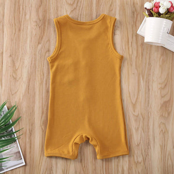 Iddolaka Newborn Summer Baby Boy Girl Romper Bodysuit Jumpsuit Playsuit One Piece Outfit Clothes (Yellow, 6-12 Months)