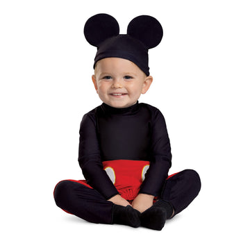 Disguise Unisex Baby Mickey Mouse Costume, Official Disney Mickey Mouse Onesie Ears, Size Infant And Toddler Costumes, As Shown,