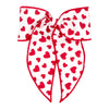 Wee Ones Girls' Heart Print Bowtie With Twisted Wrap Whimsy Tail Hair Bows On A Weestay Clip, Handmade, Medium