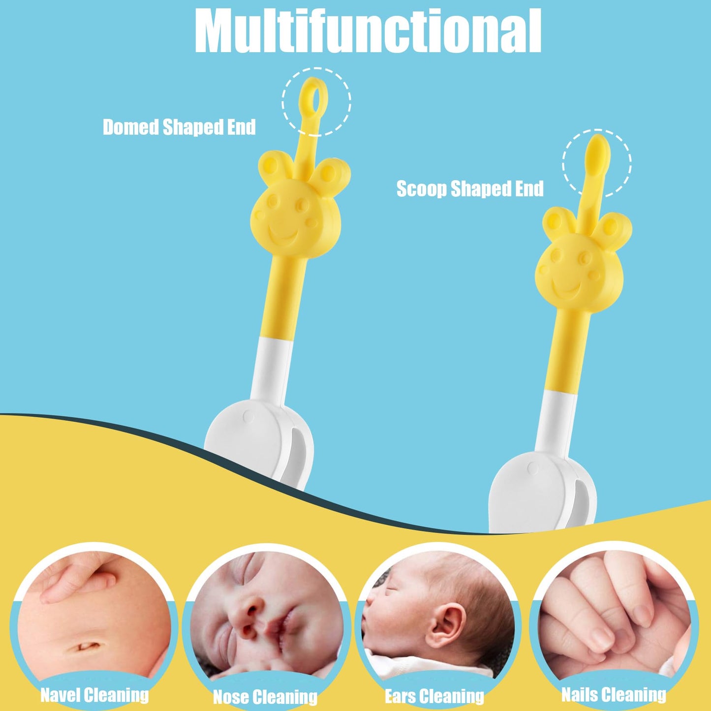 Kinggrand Kitchen 3 In 1 Baby Nose And Ear Gadget Safe Baby Nose Picker Nose Cleaner For Baby Infants And Toddlers Dual Earwax A