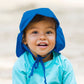 I Play. By Green Sprouts Baby & Toddler Flap Sun Protection Hat, All-Day Upf 50+ Sun Protection For Head, Neck & Eyes, Navy, 0-6