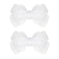 3.5-Inch Organza Hair Bows For Girls - Elegant Sheer Ribbon Alligator Clips For Toddlers, Kids, And Teens - Pack Of 2, White