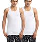 Jockey 8820 Mens Super Combed Cotton Round Neck Sleeveless Vest with Extended Length for Easy Tuck (Pack of 2)_White_M