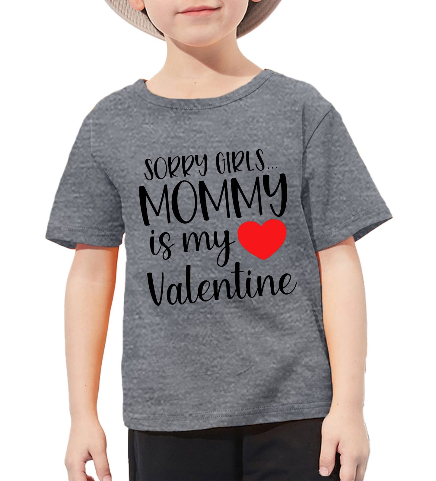Valentine'S Day Shirts Toddler Boys Valentine T-Shirt Mommy Is My Valentine Tshirt Graphic Tee Tops Gray