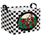 ASKETAM Empty Large Christmas Basket for Gifts Women Collapsible Storage Bin Kids Toy Box Holiday D  cor (Checkered Dinosaur)