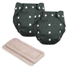 Glun Reusable Baby Cloth Diapers Combo, Pack Of 2 Black Solid Colour Comfort & Protection, Leakproof & High Absorption