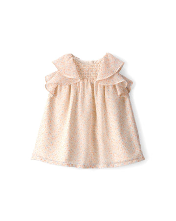 CarterS Baby Girls Floral Flowy Dress | Ruffled Collar | Smocked Yoke With Back Button Closure | Includes Diaper Cover And Comf