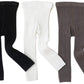 3 Pack Girls Toddler Baby Basic Ribbed Sweater And Leggings Footless Tights Kids Little Girls Dress Bottom Top Pants (Black Whit