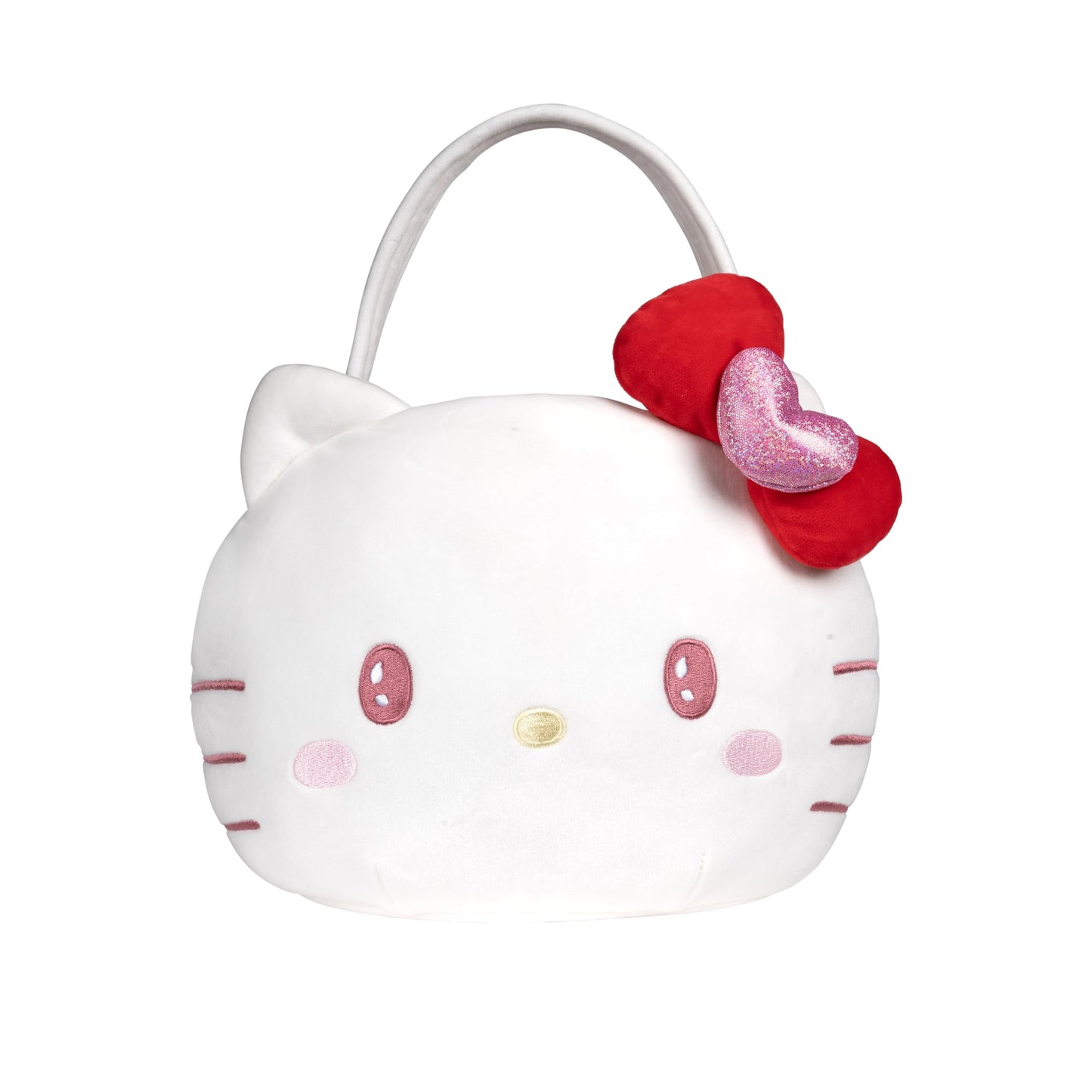 Jazwares Costume Play Hello Kitty Official Valentine Pail Accessory - 12-Inch Embroidered Treat Pail With Character Design And C