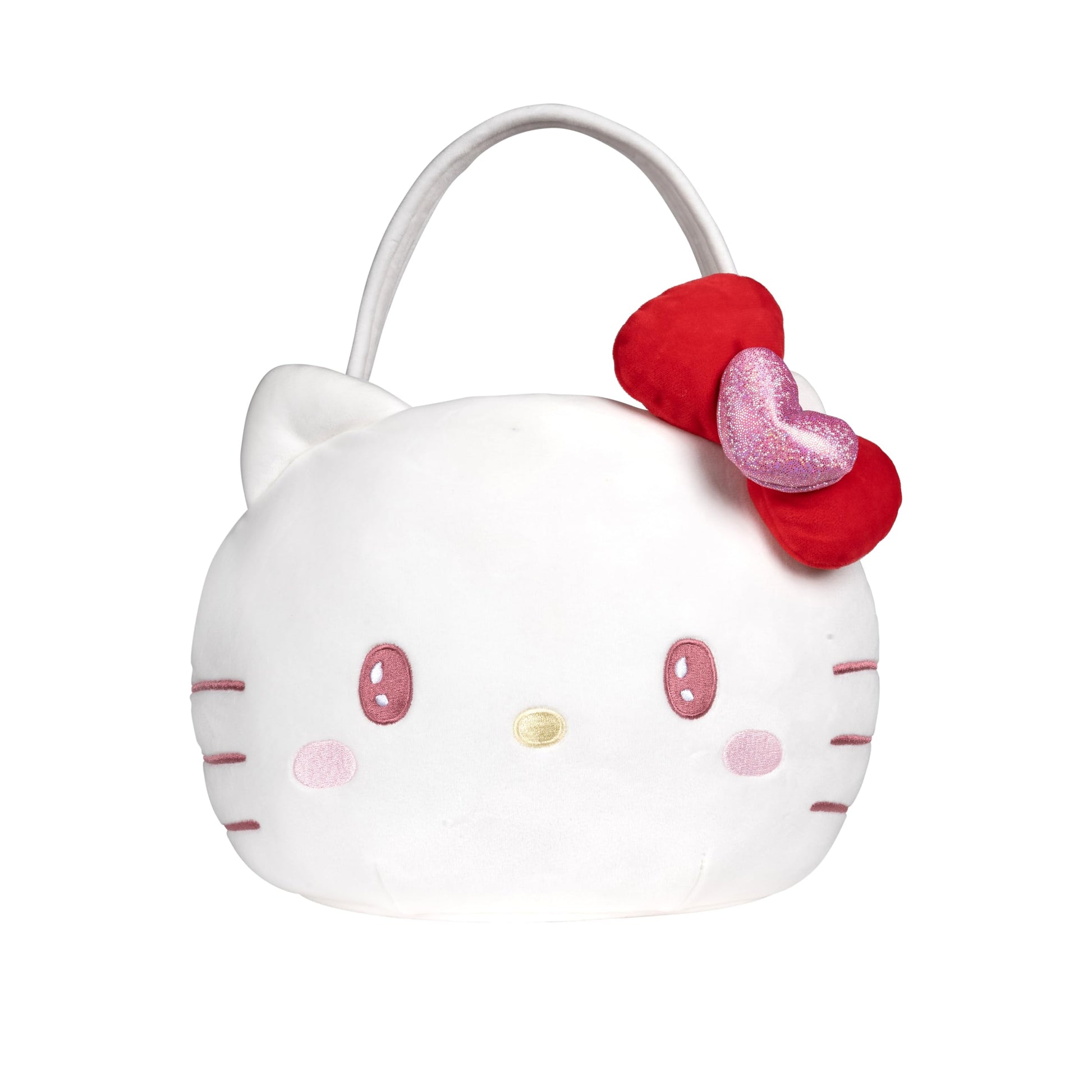 Jazwares Costume Play Hello Kitty Official Valentine Pail Accessory - 12-Inch Embroidered Treat Pail With Character Design And C