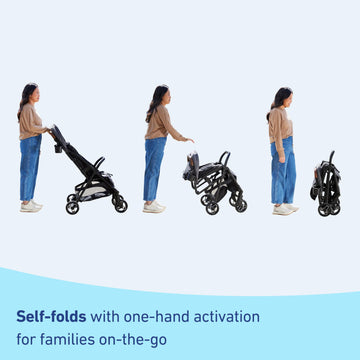 Graco Ready2Jet Compact Stroller - Overhead Friendly Compact Travel Stroller With Automatic Fold, Splatter Art