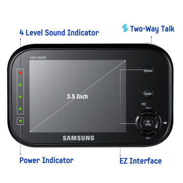 Samsung Sew-3036W Babyview Baby Monitoring System Ir Night Vision Zoom 3.5 Inch