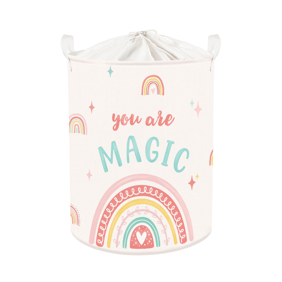 HUUMONSS Rainbow Baby Laundry Basket Large Kids Toy Box Empty Gifts Bag
