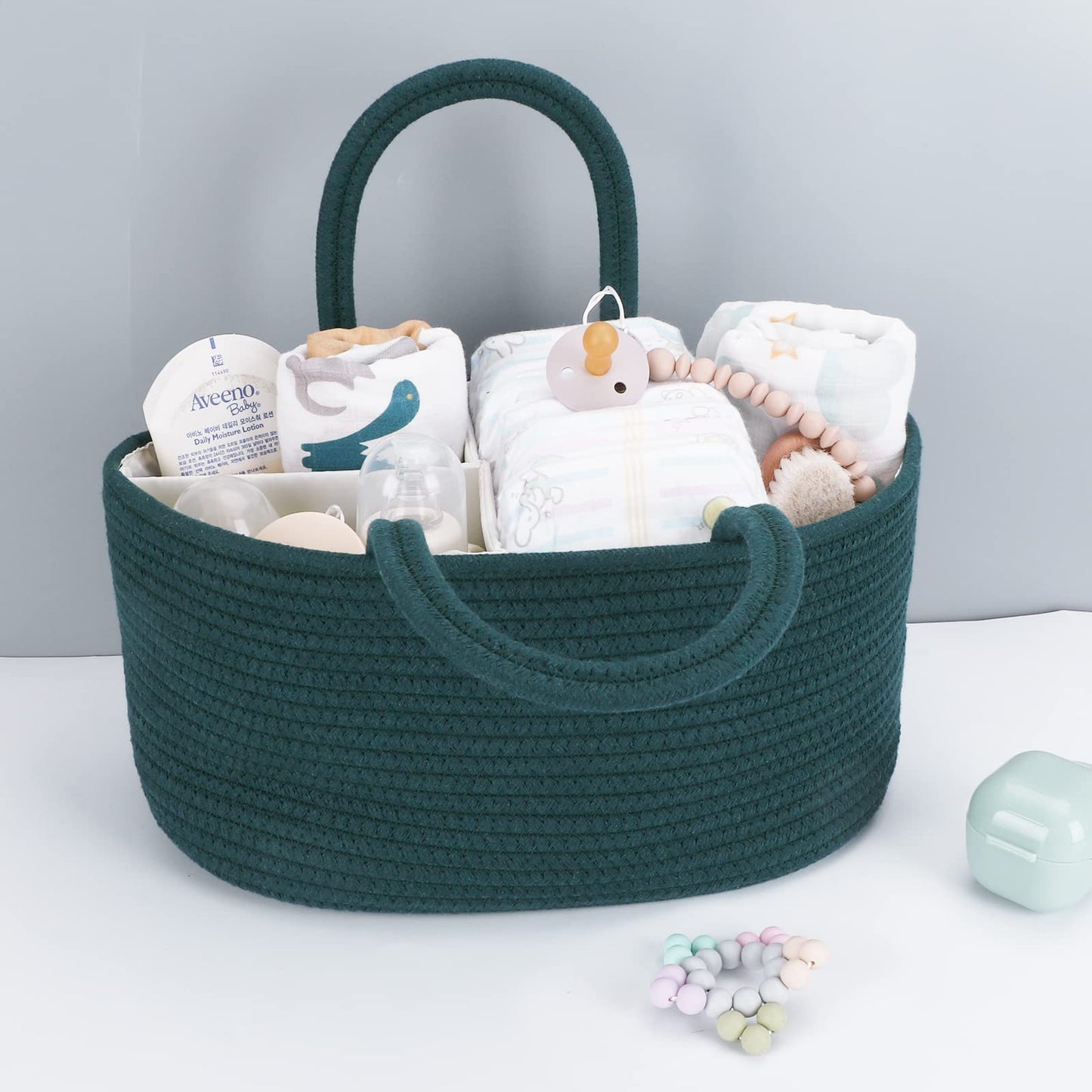 Baby Diaper Caddy Organizer For Boy Rope Nursery Storage Bin Basket Portable Holder Tote Bag For Changing Table Car Travel Baby