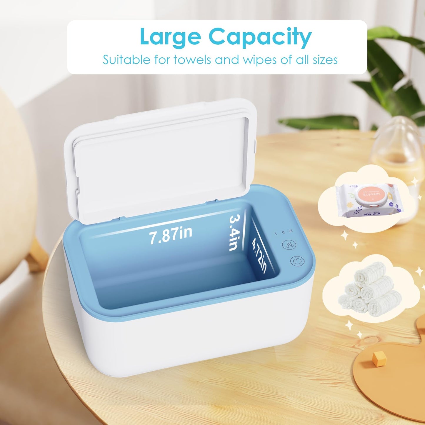 Baby Wipe Warmer, Wipe Warmer And Baby Wet Wipes Dispenser, Evenly Heated Wipes Warmer For Newborn Baby, Smart Precise Control P