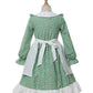 Nuoqi Prairie Dresses For Girls Pioneer Girl Laura Ingalls Wilder Costume With Apron 6-7 Green