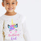 Birthday Girl Shirt Toddler Baby Girls Unicorn T-Shirt 2Nd 3Rd 4Th 5Th 6Th 7Th Birthday White Tee Fall Outfit Fly Sleeve 4T