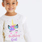 Birthday Girl Shirt Toddler Baby Girls Unicorn T-Shirt 2Nd 3Rd 4Th 5Th 6Th 7Th Birthday White Tee Fall Outfit Fly Sleeve 7T