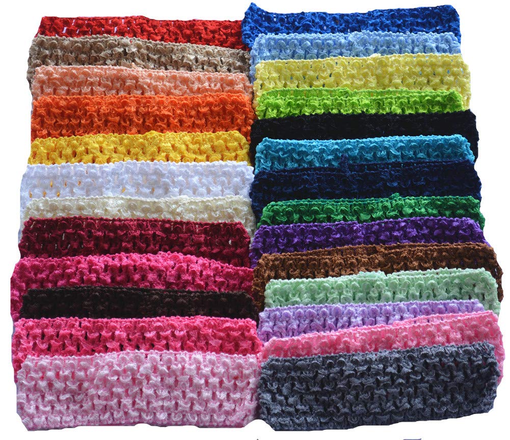 Qandsweet Baby Girl'S Stretch Headbands Crochet Hair Bands (26 Colors)