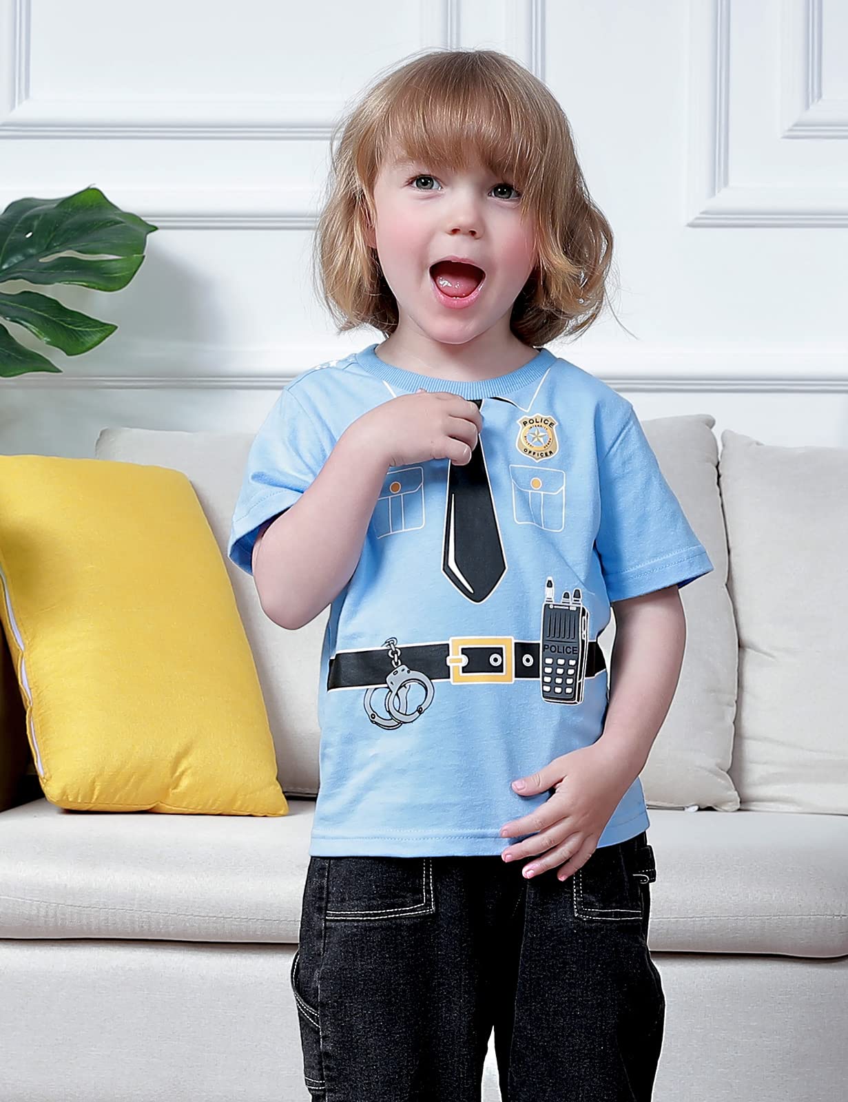 Cosland Toddler Halloween Shirt Baby Boys Police T-Shirt 2T