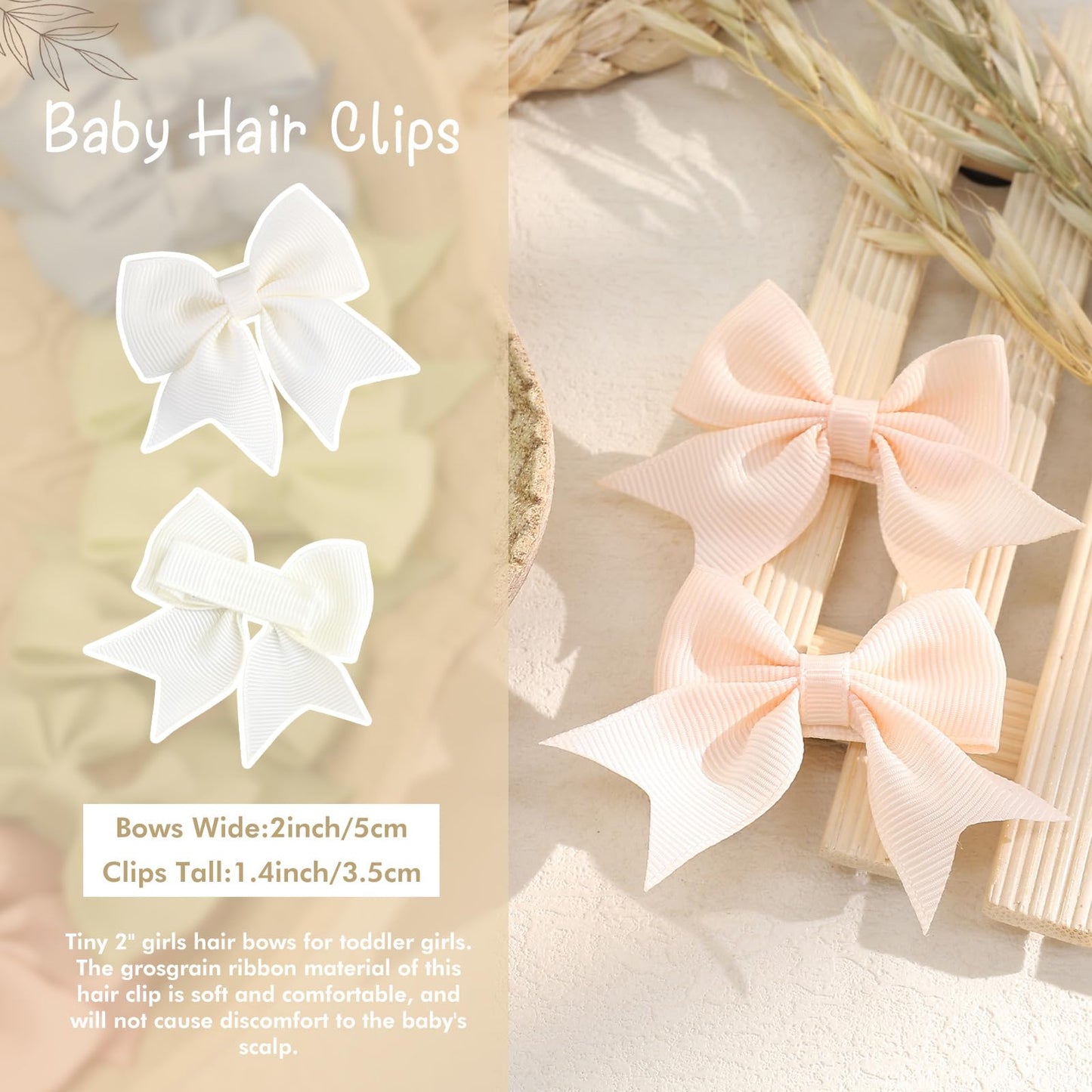Oaoleer 24Pcs 2Inch Baby Hair Clips, Fully Lined Bows For Baby Girls, Toddlers & Infants, 12 Colors In Pairs, Unisex, Modern, Co
