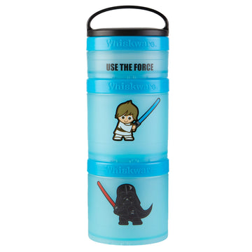 Whiskware Star Wars Stackable Snack Containers for Kids and Toddlers, 3 Stackable Snack Cups for School and Travel, Luke Skywalk