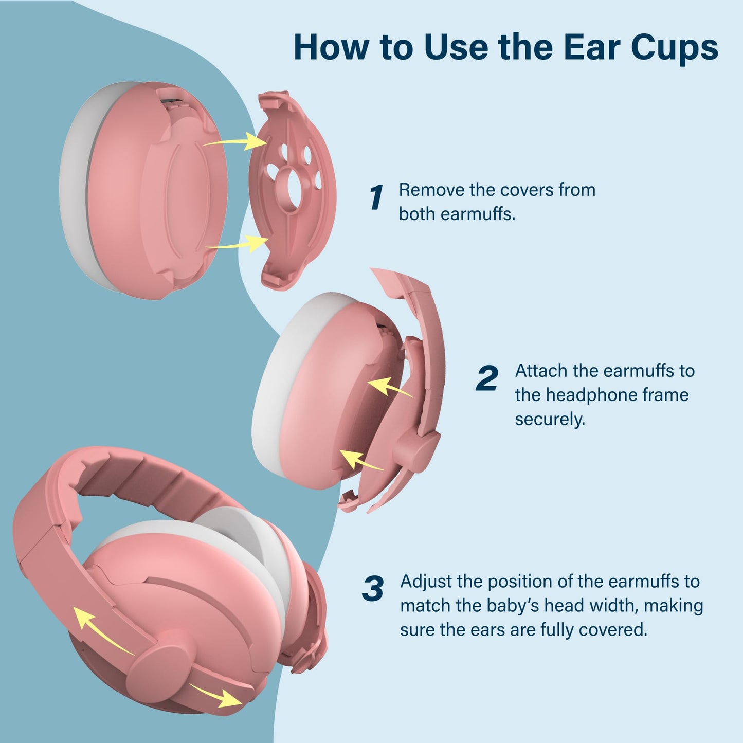 2-In-1 Baby Ear Muffs For Hearing Protection, Noise Cancelling Earmuffs For Babies And Toddlers Up To 48 Months, Adjustable Baby