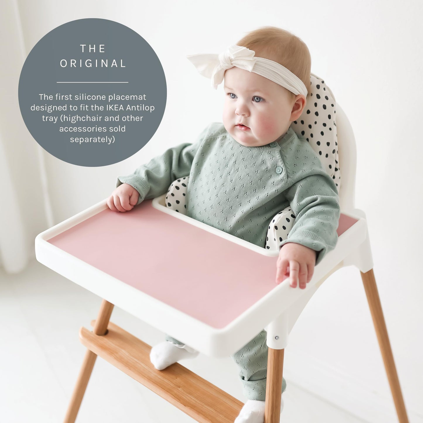 Yeah Baby Goods Placemats Compatible W/Antilop High Chair (Dusty Rose) - Slip-Resistant & Food-Grade Silicone High Chair Mat - E