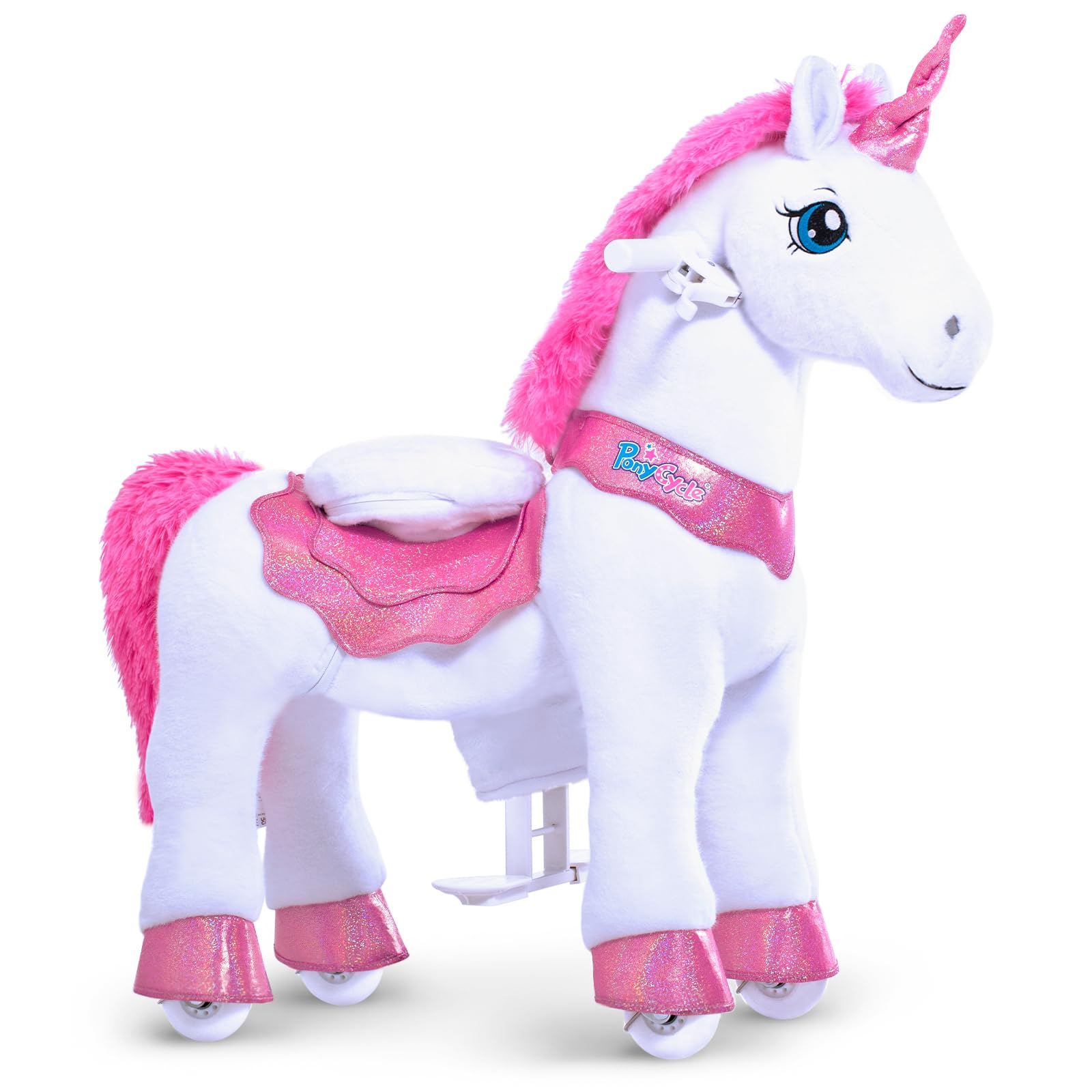 PonyCycle Ride on Unicorn Ride on Toys for Girls Riding Pink Unicorn Rocking Horse Essential Model E (with Brake/ 30 Height/Size