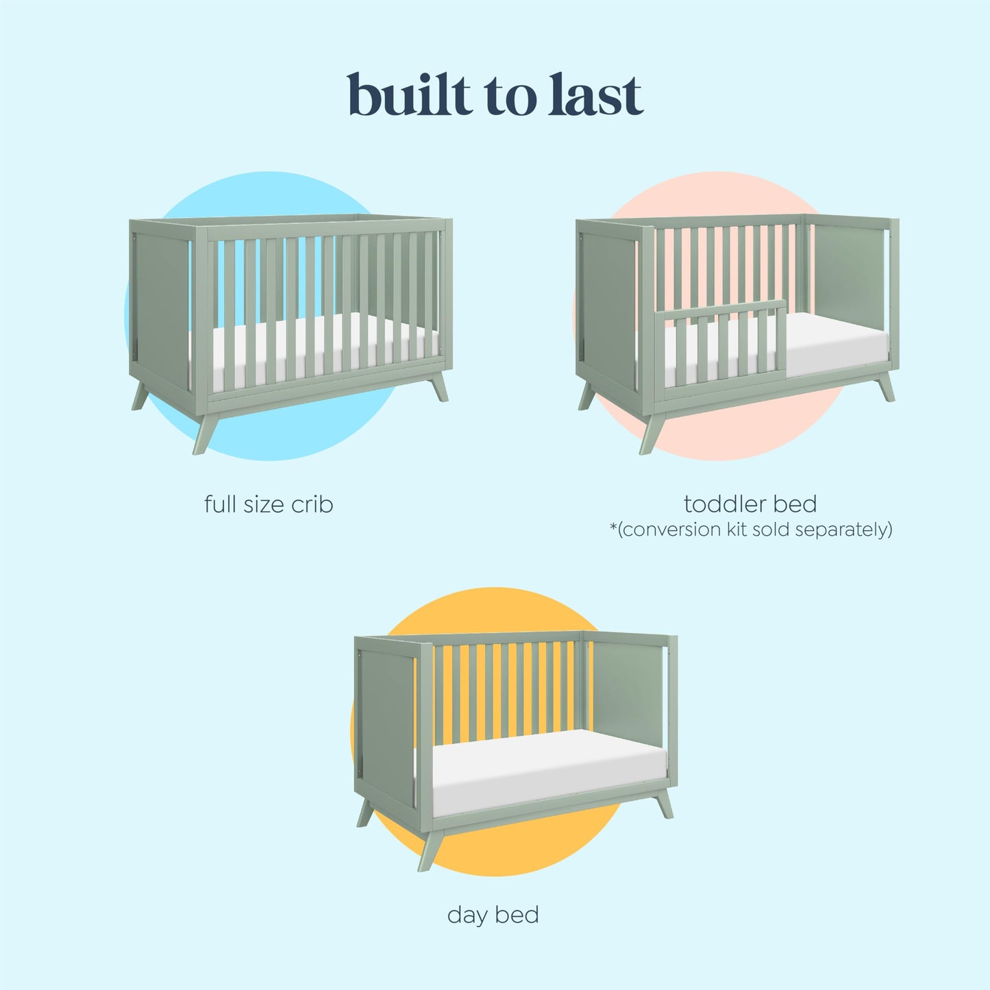 Davinci Otto 3-In-1 Convertible Crib In Light Sage, Greenguard Gold Certified