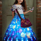 Uporpor Light Up Costume Dress With Bag For Little Girls Birthday Party Halloween Cosplay Dress Up Dress Up Clothes, 9Y-10Y